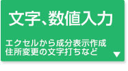 文字、数値入力